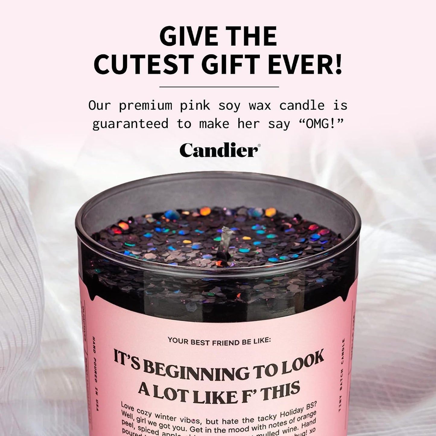 It’s Beginning to Look a Lot Like F This Scented Candle, Natural Soy Wax Candle with Orange Peel and Spiced Apple Cider Notes, Long-Lasting 60-Hour Burn, Candier by Ryan Porter