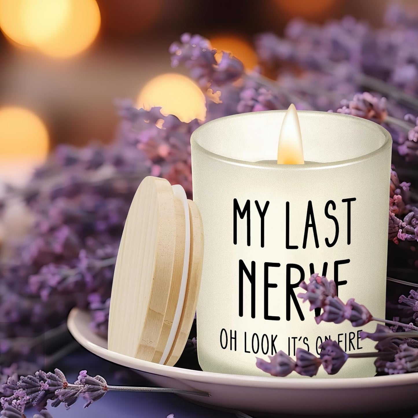 Birthday Gifts for Women Men, Husband Wife Birthday Gift Ideas, Unique Home Decor Friendship Gifts for Women, Funny Gift for Him Her Dad Mom Sister Teacher Coworker Best Friend, My Last Nerve Candle
