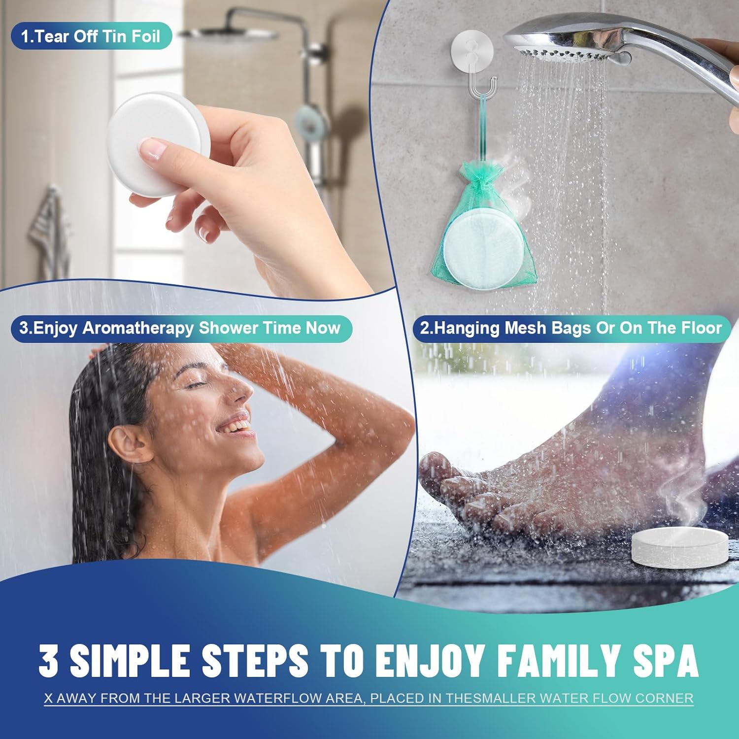 Shower Steamers Aromatherapy, Self-Care & Relaxation Gift Set for Mom Her Wife Women, 6 Pack Shower Bombs Organic with Menthol & Eucalyptus Essential Oils, Daily Home Spa Shower