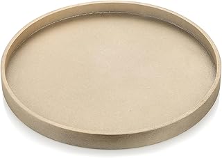 Hanobe Decorative Coffee Table Tray: Round Gold Tray for Home Decor - 12" Circle Ottoman Trays for Entryway Table Candle Holder Plate for Living Room Kitchen