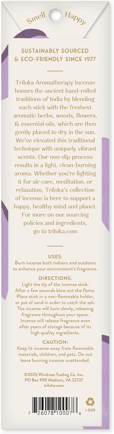 Triloka Original Incense, Lavender Fields, 10 Sticks
