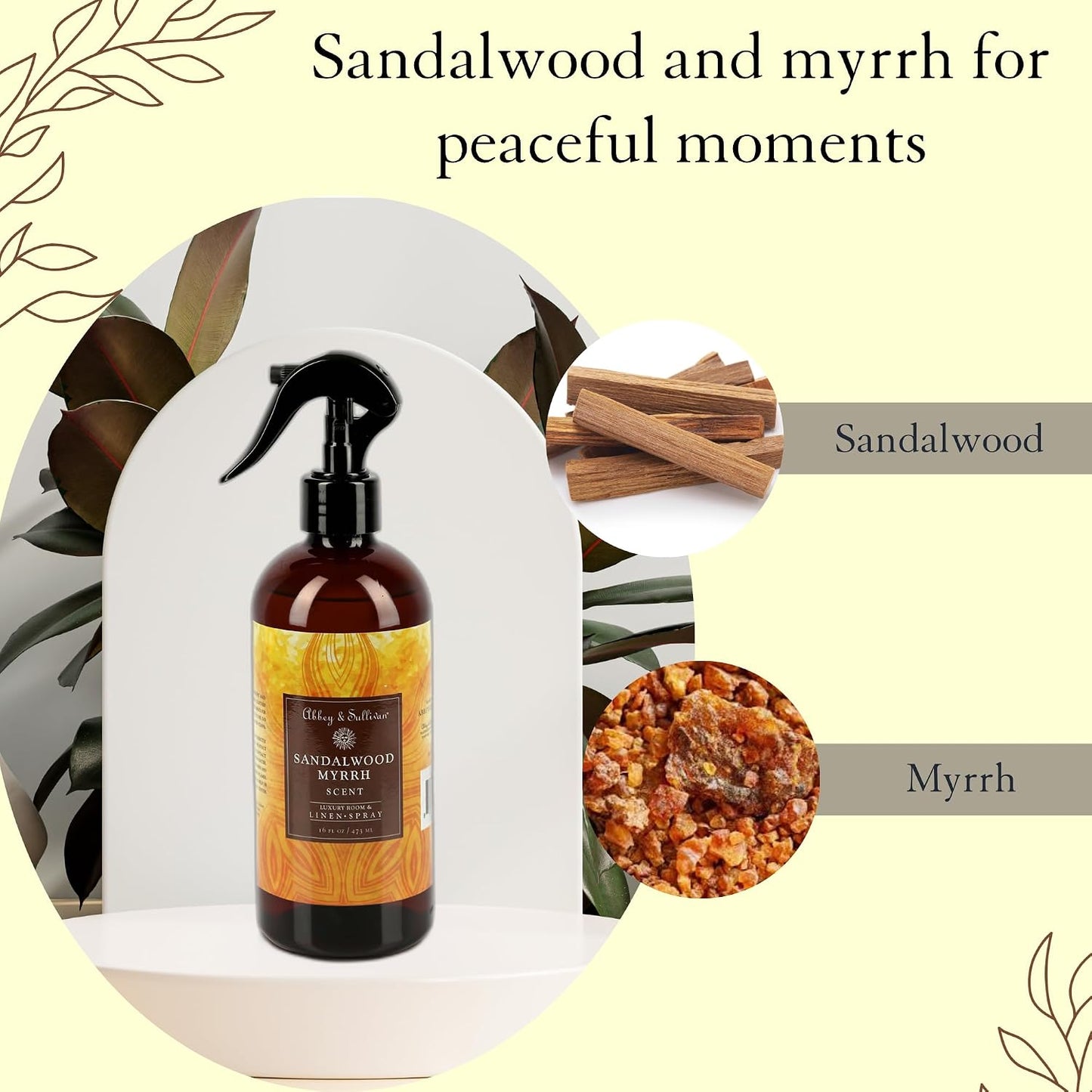 Abbey & Sullivan Linen Spray, Sandalwood Myrrh, 16 oz