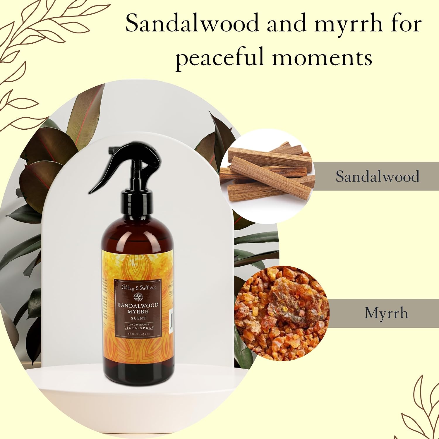 Abbey & Sullivan Linen Spray, Sandalwood Myrrh, 16 oz