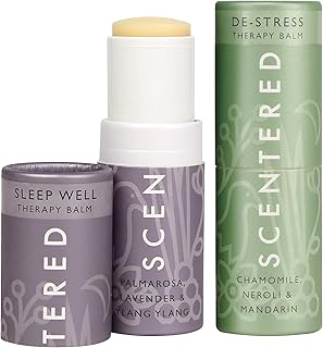 Scentered Aromatherapy Balm Sticks for Sleep & Stress-Relief - Roll On Essential Oil Blends of Lavender & Chamomile - Aromatherapy Gifts for Women - Sleep Well & De-Stress