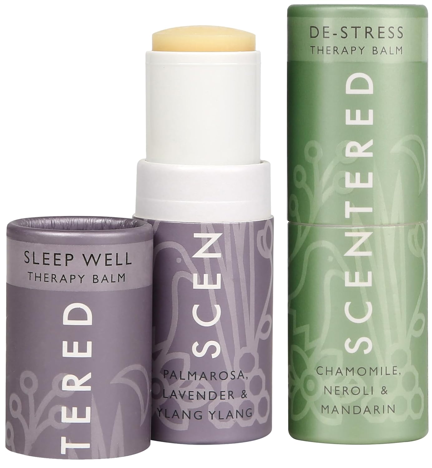 Scentered Aromatherapy Balm Sticks for Sleep & Stress-Relief - Roll On Essential Oil Blends of Lavender & Chamomile - Aromatherapy Gifts for Women - Sleep Well & De-Stress