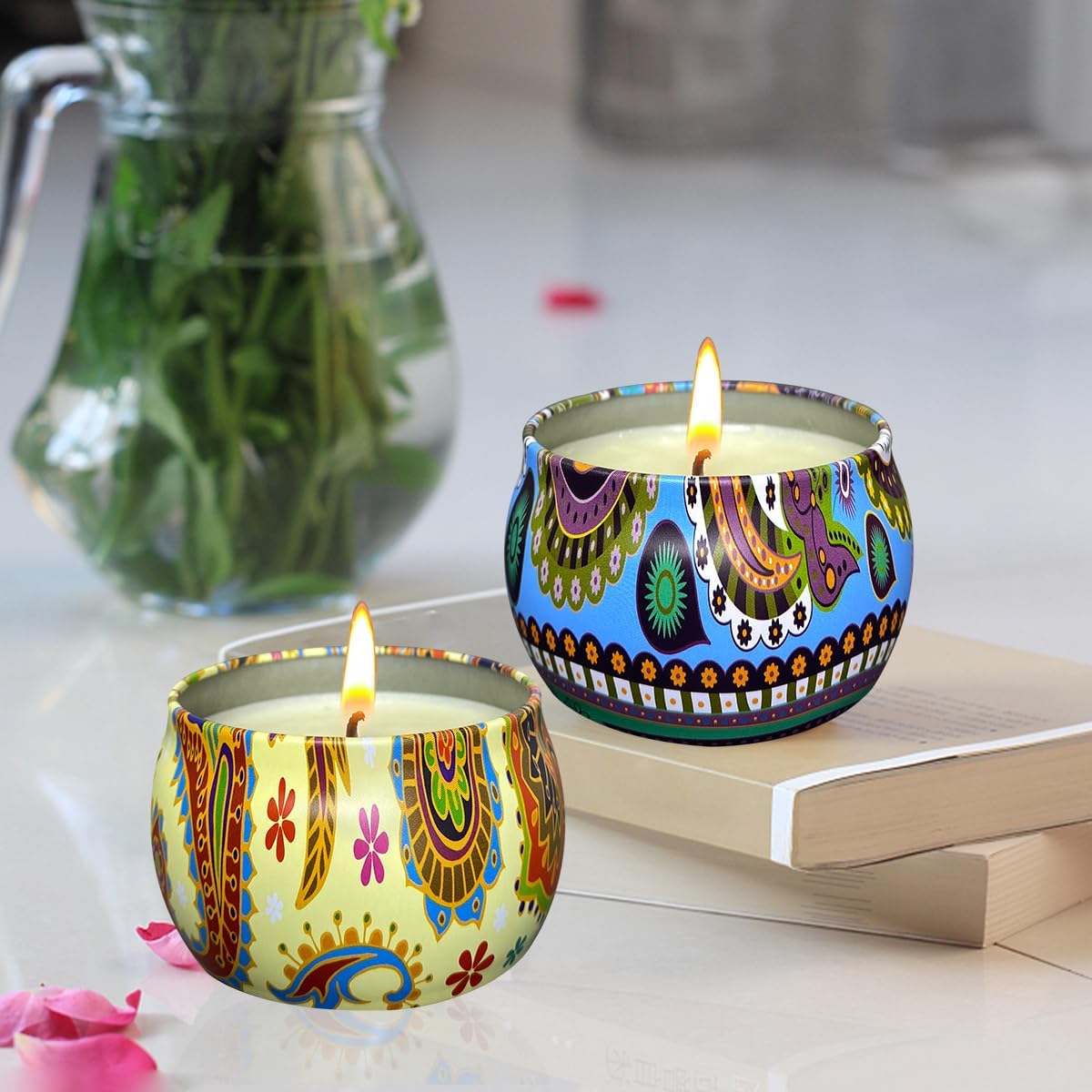 Aromatherapy Candles, Scented Candles, 4.4 OZ Candles Stress Relief for Home & Bedroom Gift for Women/Men Natural Soy Wax, Burning Long Lasting