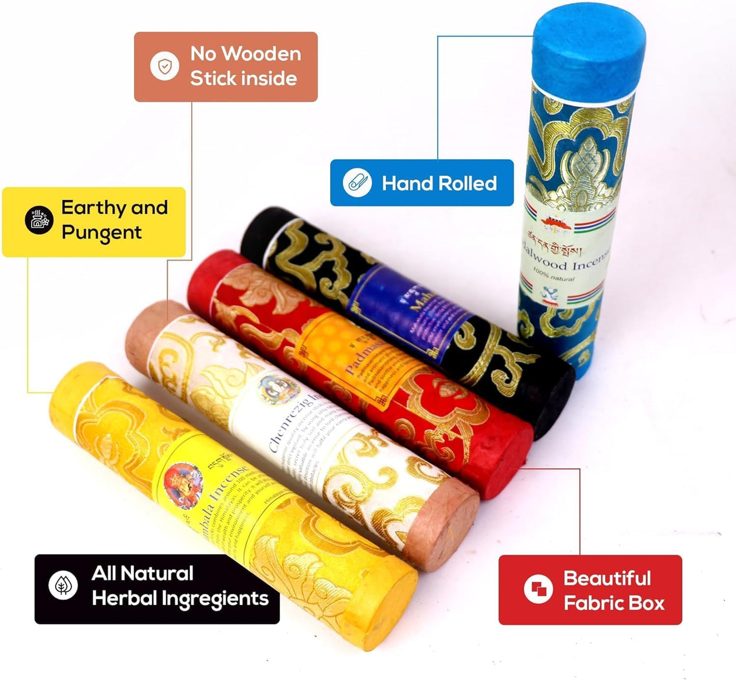 Tibetan Incense: Elevate Your Meditation with 150 Sticks, 5 Divine Fragrances, 8" Length. Cultivate Serenity and Spiritual Connection