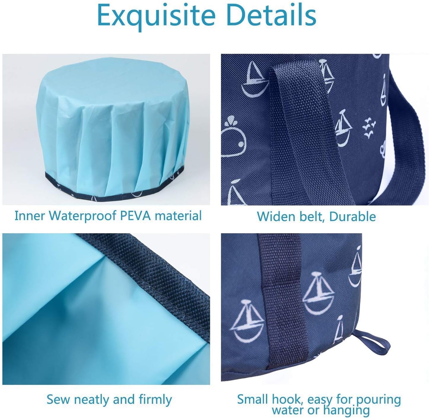Collapsible Bucket for Soaking Feet, Portable Travel Foot Bath Tub, Foot Soaking Bath Basin Portable, Foot Spa Soaking Feet Home Pedicure Basin Outdoor Camping