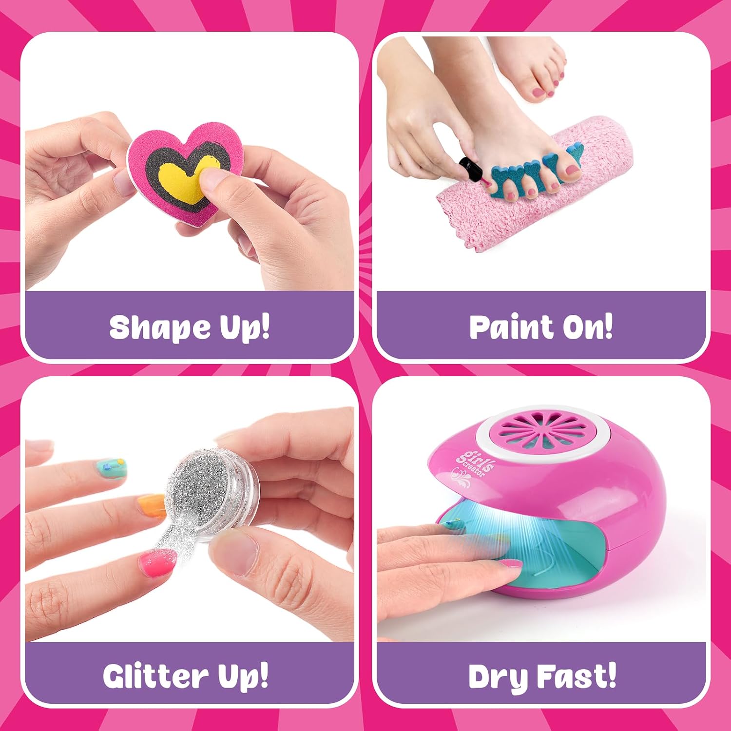 Auntyfey Kids Spa Day Kit For Girls, Spa Kit For Girls Ages 6-8-10-12, Kids Foot Spa Manicure Pedicure, Girls Pedicure Spa Kit For Kids With Kids Spa Set For Girls Christmas Birthday Gift