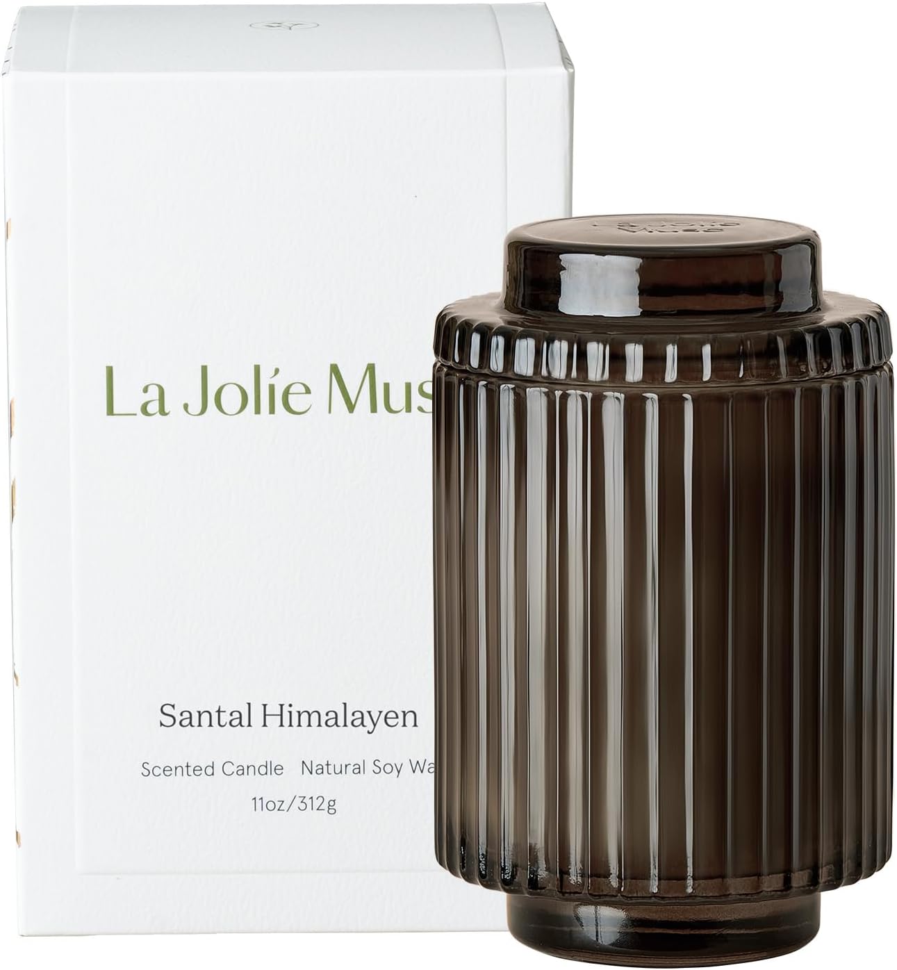 LA JOLIE MUSE Santal Himalayen Candle, Amber Scented Candles Gifts for Women, Natural Soy Candle, Candles for Home Scented, Luxury Glass Jar Candles for Home Decor, 60 Hours Long Burning, 11 Oz