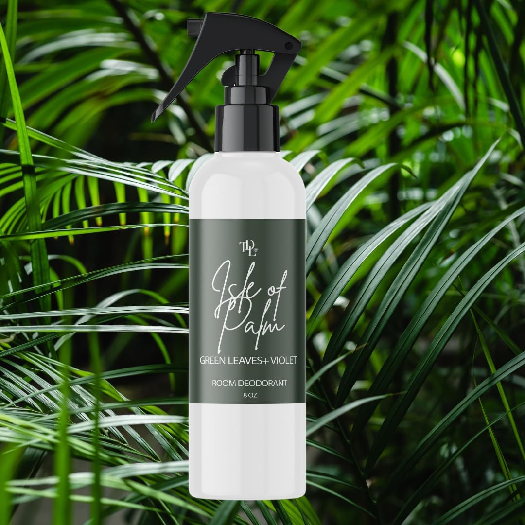 Home "ISLE OF PALM" Hibiscus + Green Floral Room Deodorant |Non Aerosol Aromatic Mist | Plant Based | Safe Odor Eliminator Freshener for Fabric/Linen, Furniture, or Air | 8.0 oz