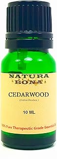 Cedarwood Essential Oil - 100% Pure Organic Therapeutic Grade Cedar Wood Oil in a 10ml Green Glass Euro Dropper Bottle. (Cedarwood)