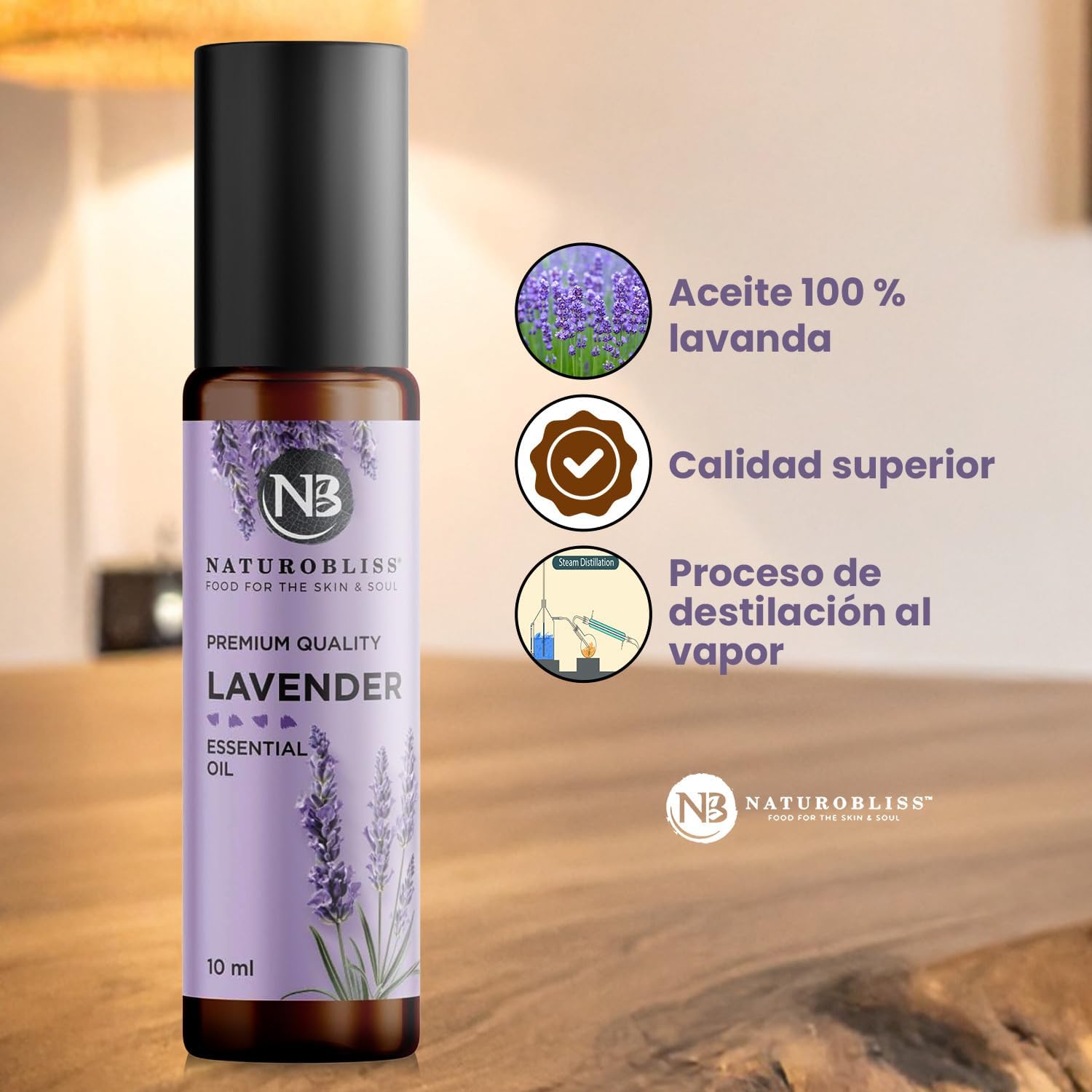 NaturoBliss Lavender Essential Oil Roll On, 10 ml
