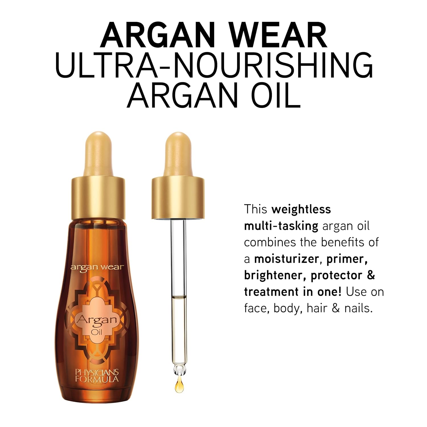 Physicians Formula Argan Face Serum Wear Ultra-Nourishing Argan Oil, Acne Treating, Skin Healing, Inflammation And Redness Correction
