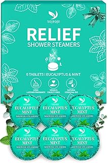 Shower Steamers Aromatherapy - 6 Pack Pure Eucalyptus & Mint Essential Oil Tablets, Daily Home Spa Shower, Self-Care & Relaxation Gift Set for Women & Men, Calming Aromatherapy, Handmade