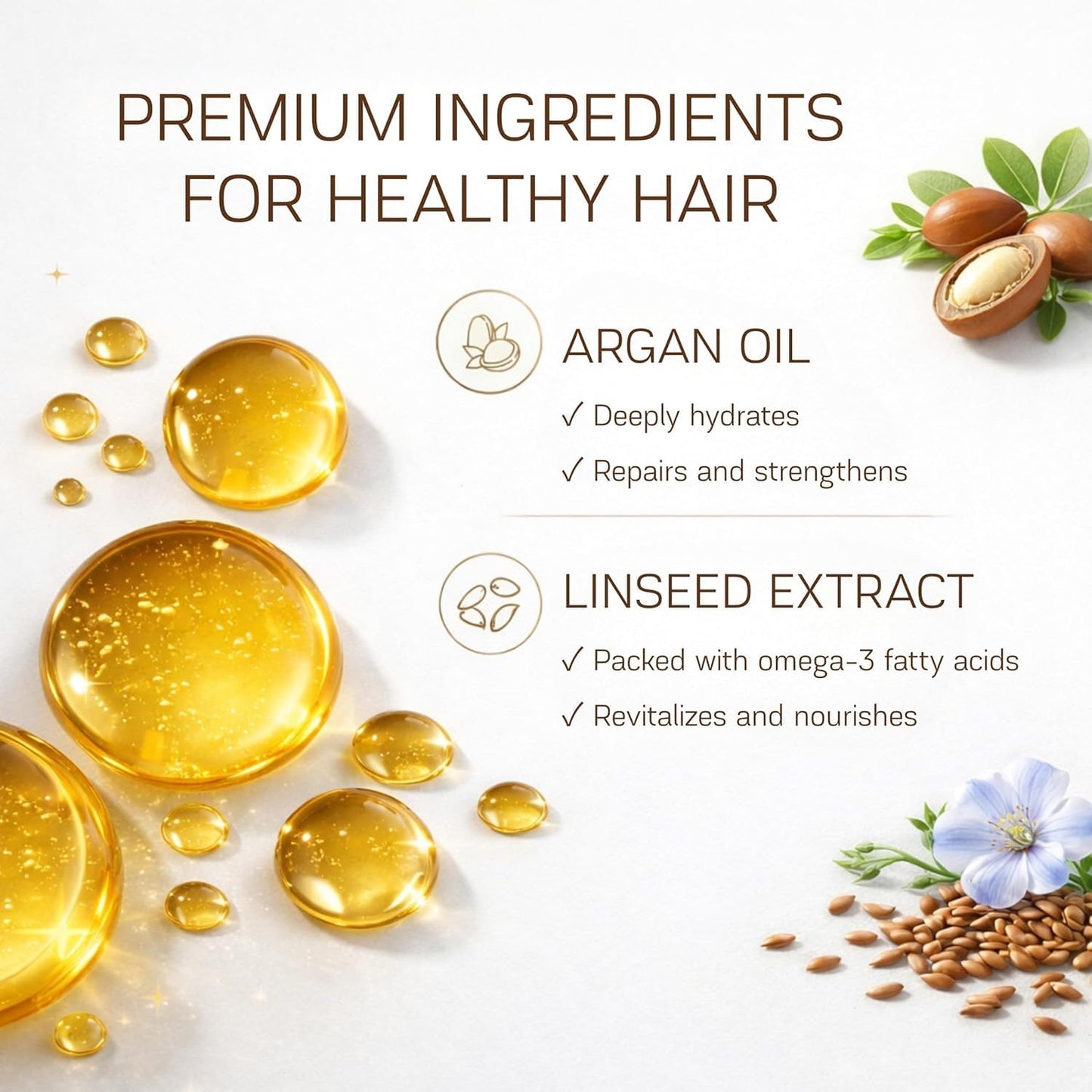Moroccan Argan Oil – Nourishing & Smoothing Hair Oil for Long, Dry, Frizzy,Curly& Damaged Hair – Moroccan Hair Oil Treatment for Frizz Control & Heat Protection -3.4 oz