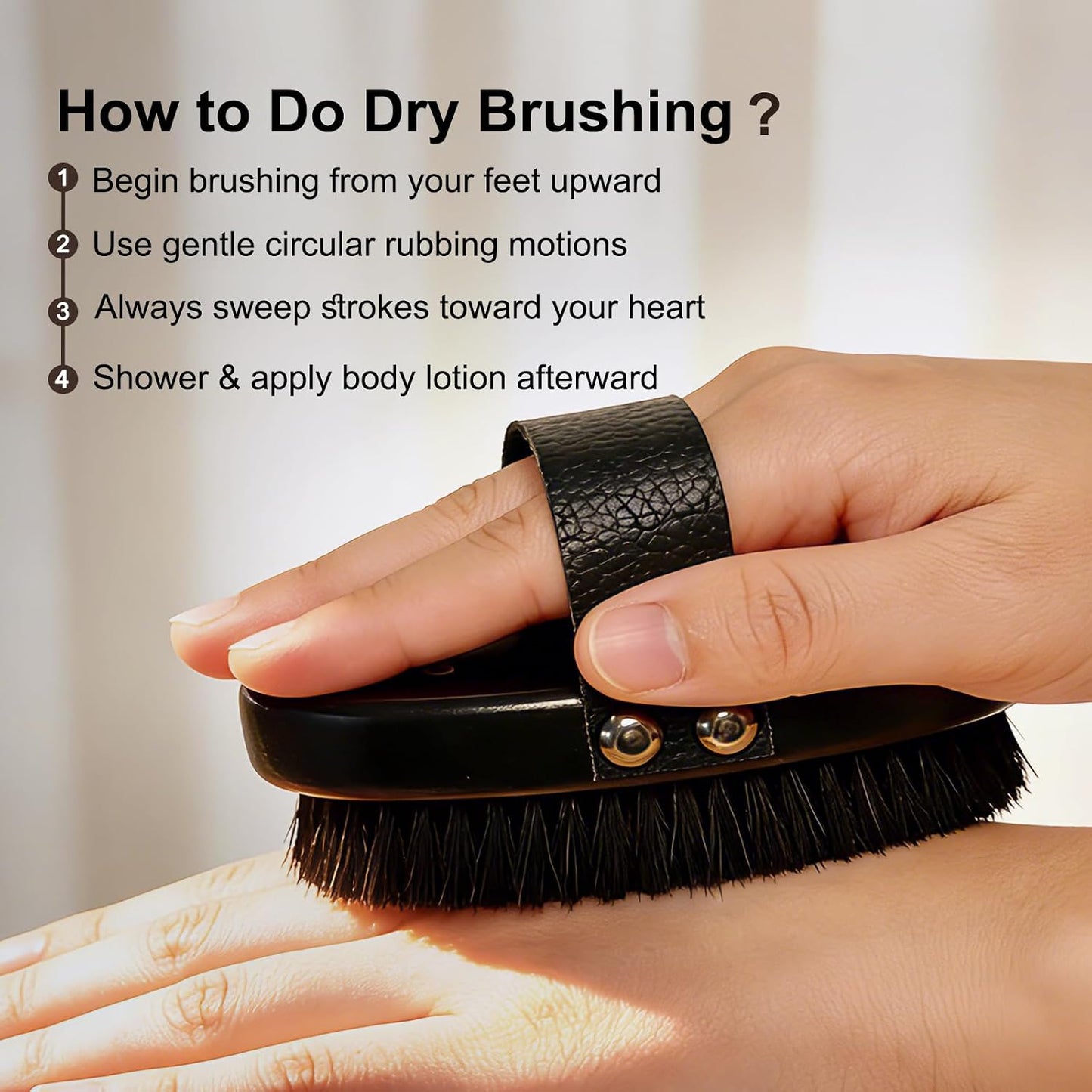 Copper Dry Brush for Cellulite, Exfoliating Body Brush | Improve Cellulite Appearance, Lymphatic Drainage, Pure Copper Bristles, Gentle Exfoliation