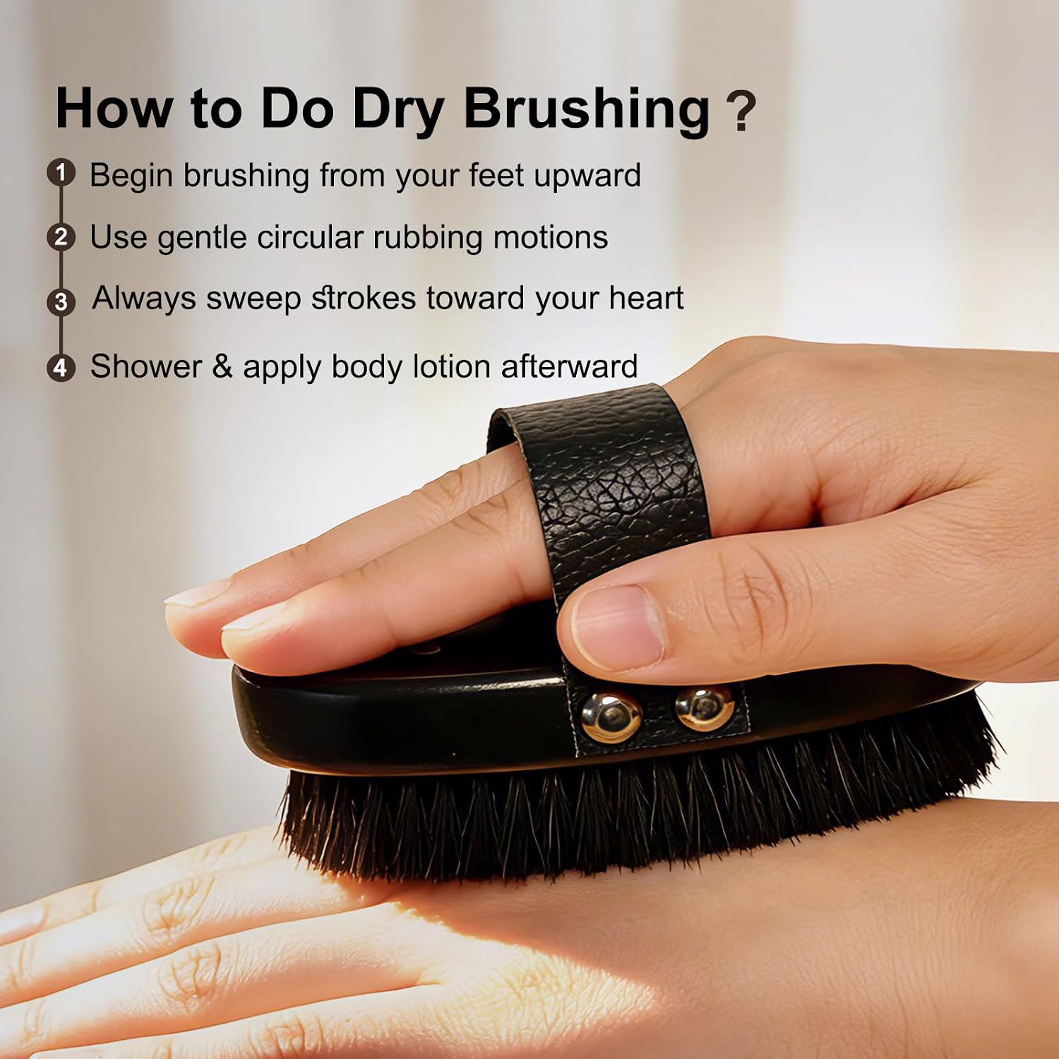 Copper Dry Brush for Cellulite, Exfoliating Body Brush | Improve Cellulite Appearance, Lymphatic Drainage, Pure Copper Bristles, Gentle Exfoliation