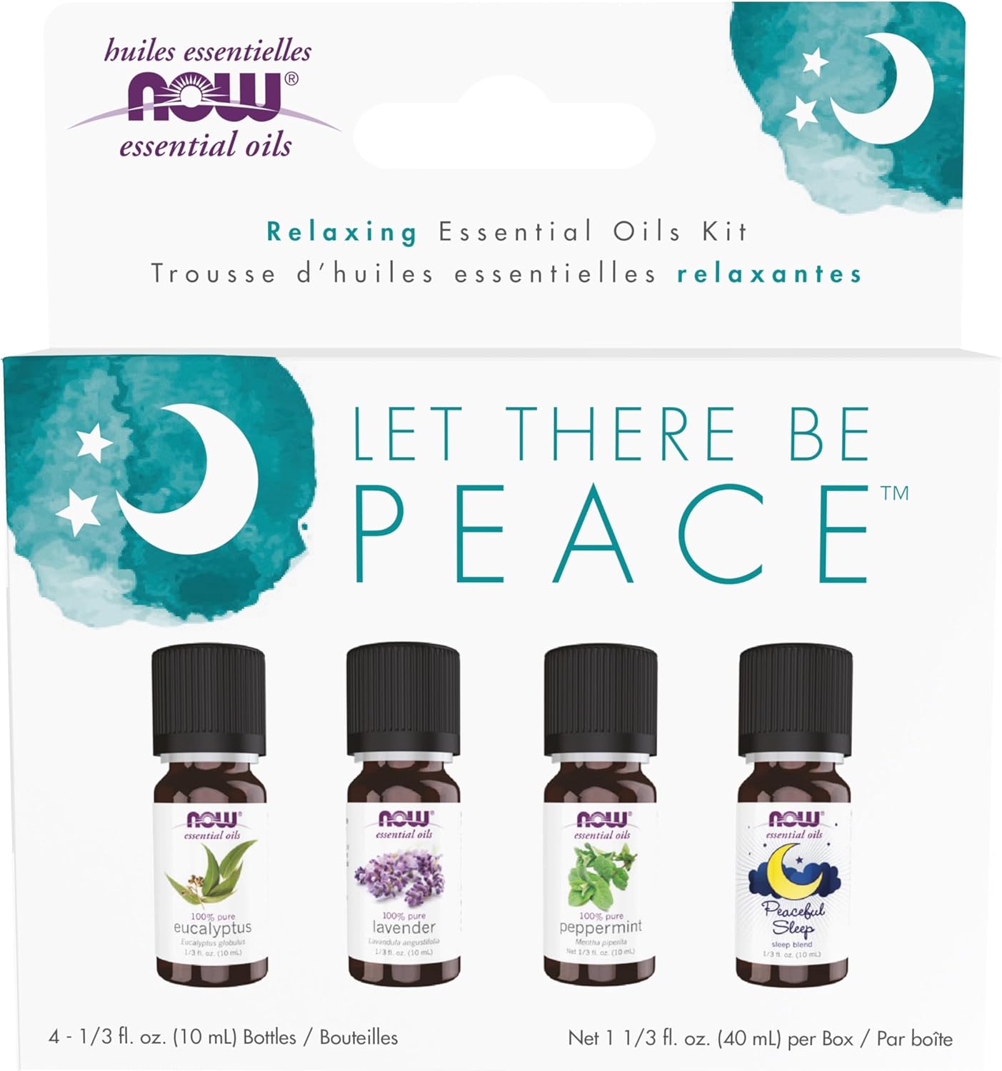 Let There Be Peace & Quiet Relaxing Essential Oils Kit Now Foods 4-10 mL Oil