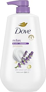 Dove 24hr Lotion Body Wash Relax Lavender Oil & Chamomile, 30.6 oz | Hydrating body wash with MicroMoisture and a calming lavender and chamomile scent