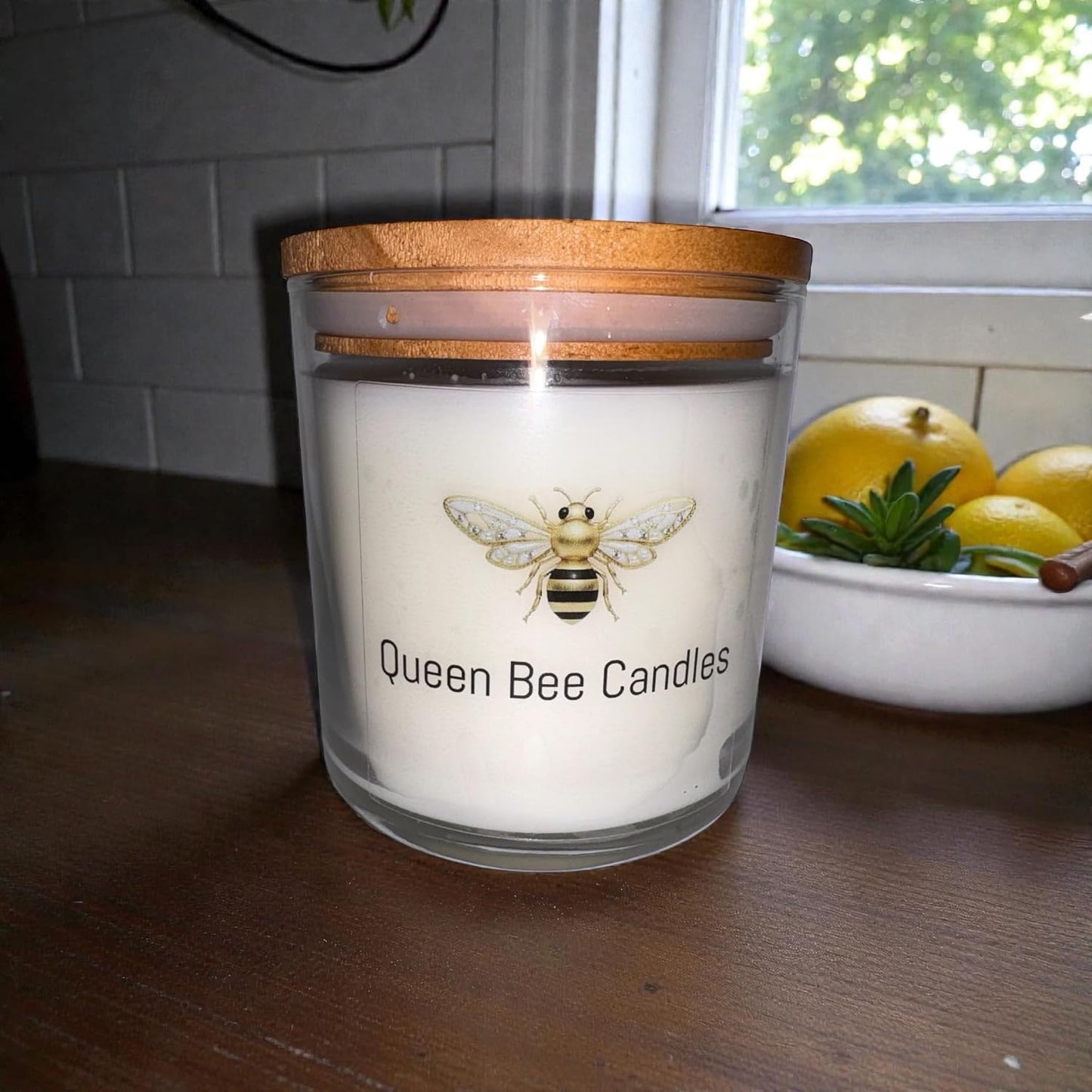 Scented Jar Candle, Coconut Soy Wax Blend with Wooden Lid (Cinnamon Stick)