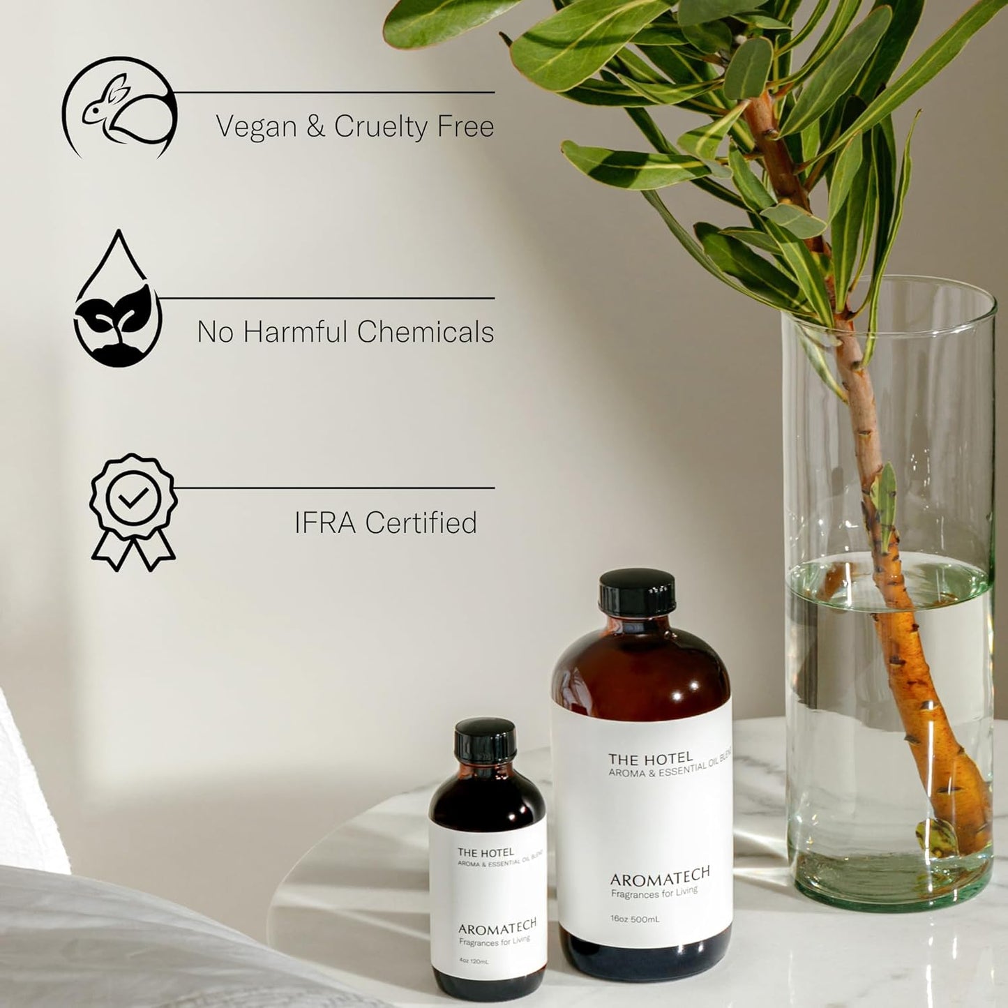 AromaTech The Hotel Aroma Essential Oil Blend: Luxury Hotel Inspired Aromatherapy with Lemon, Lavender, Peach & Pine for Ultrasonic Diffusers & Nebulizers (10 mL, The Hotel)