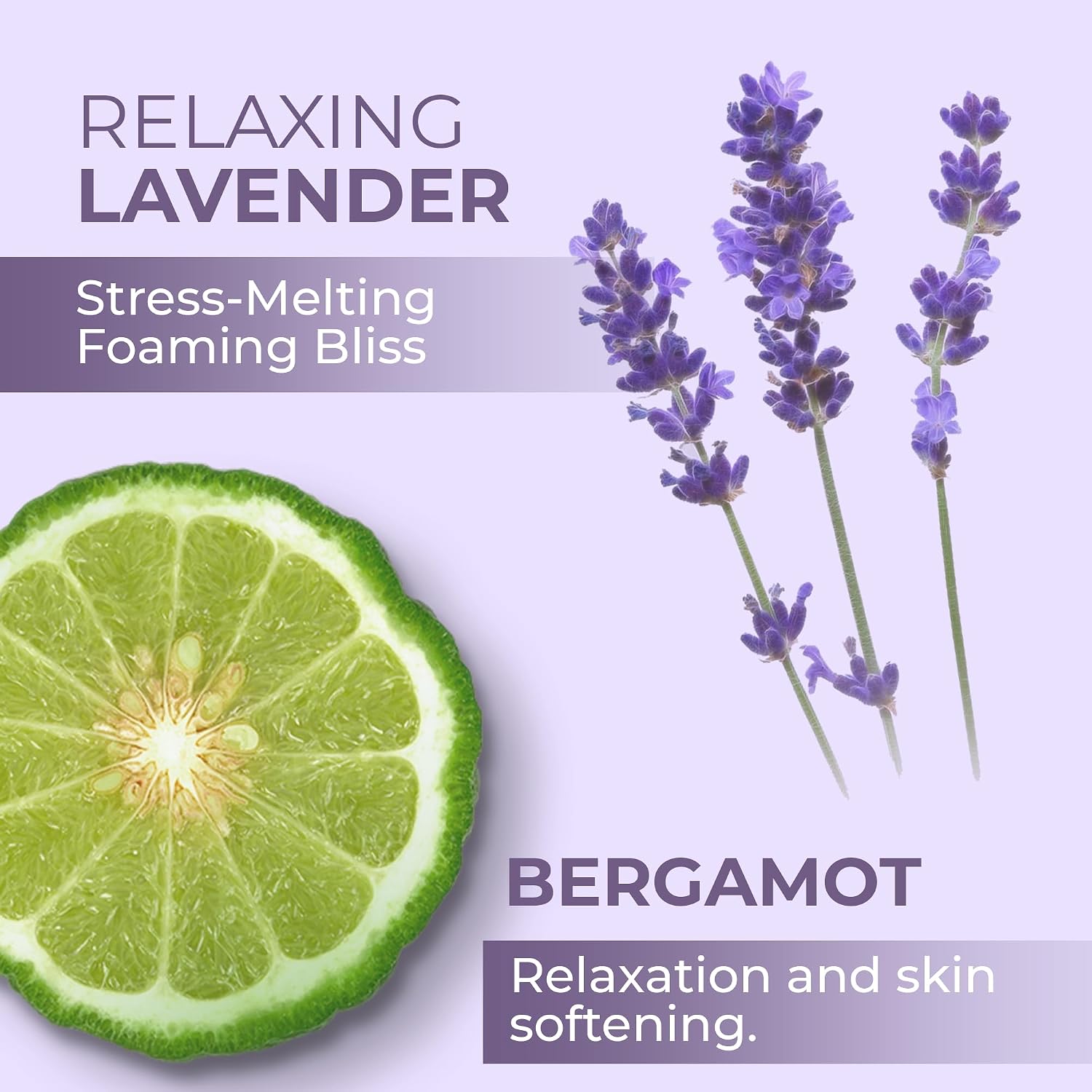 Luxury Foaming Bath - Natural Scented Bubble Bath with Essential Oils and Epsom Salt - Relaxing Lavender Scent, 33.8 fl oz / 1L