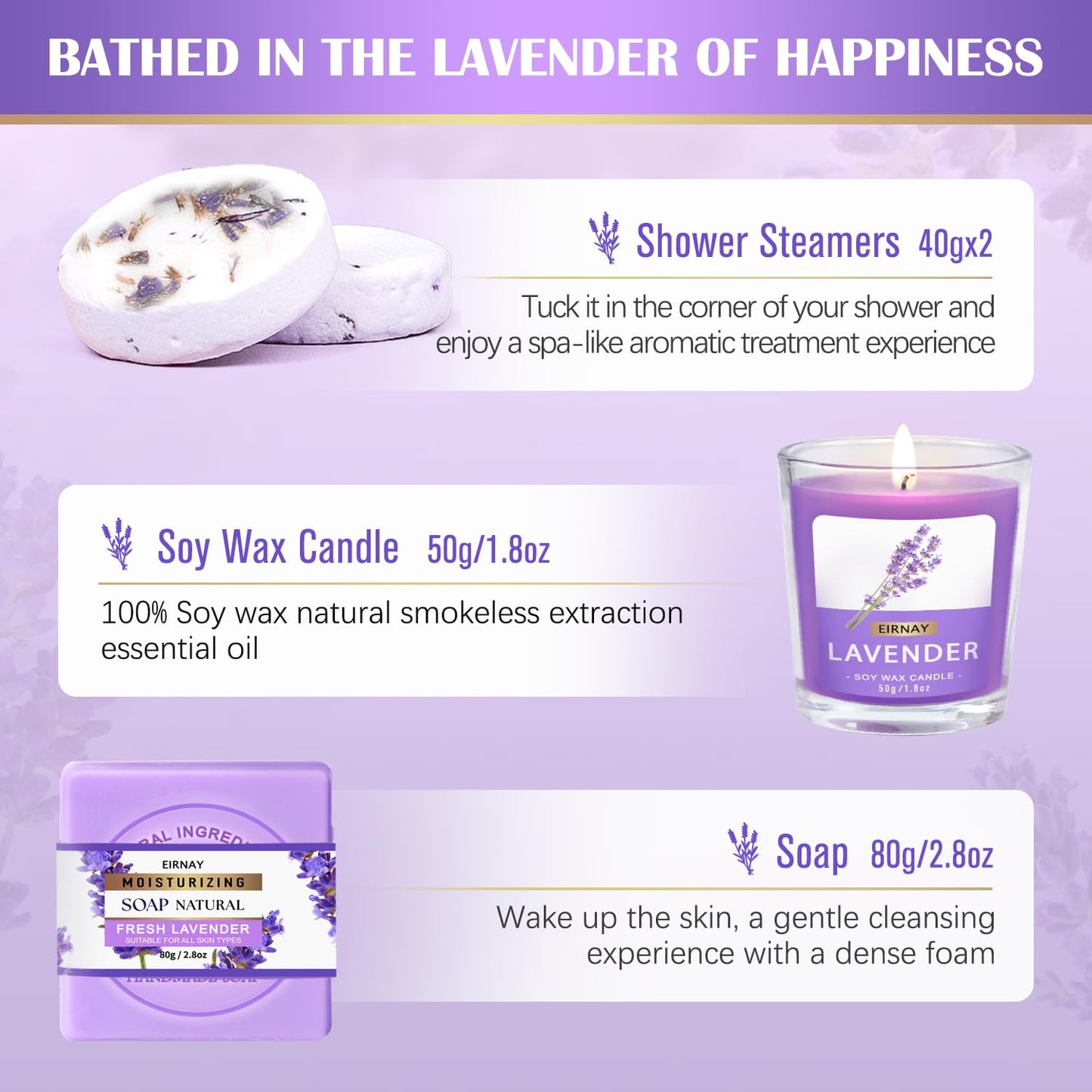 Gift for Women, Spa Gift Baskets for Women - 17pcs Lavender Sets with Body Lotion, Bubble Bath, Relaxing Bath Sets, Birthday Christmas Gifts for Her, Spa Kit for Mom Wife Sister Friend