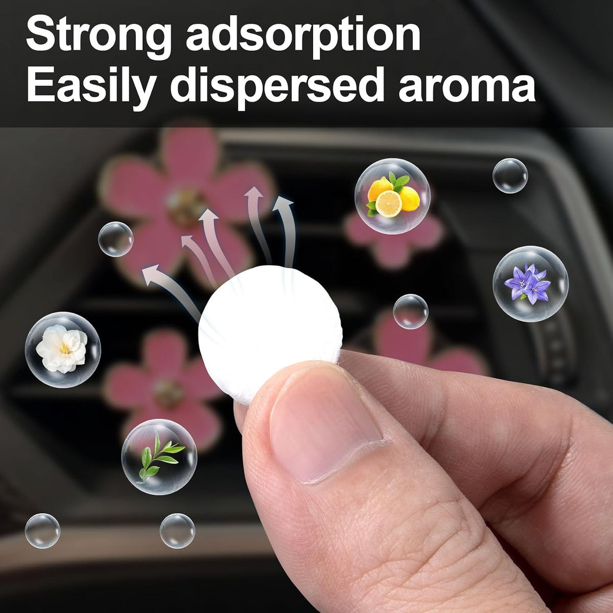 HINZIC 50Pcs Car Air Freshener Refill Felt Pads