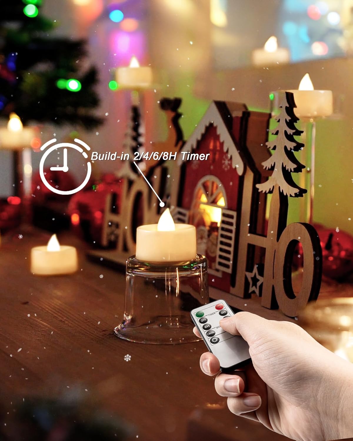 BEICHI Remote Candles, 12 Pack Timer Candle, Flameless Tea Lights Candles Battery Operated, Flickering LED Tea Lights, Timer Battery Votive Candles- Warm White- White Base
