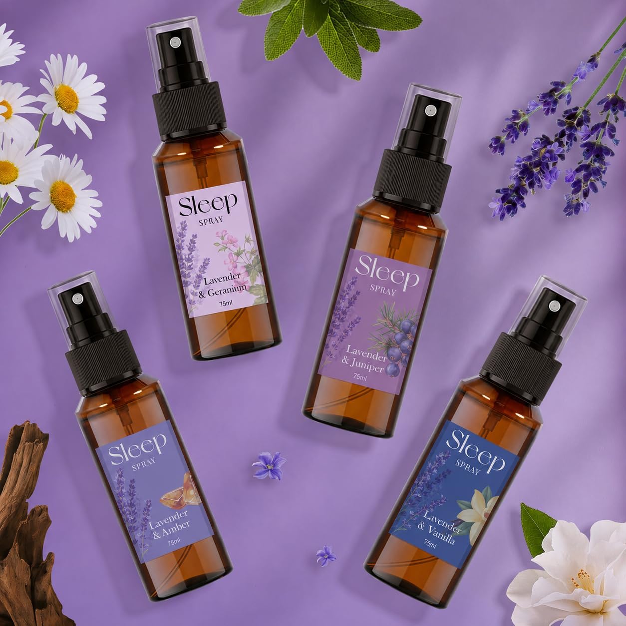 SCENTORINI Sleep Spray, 10.14 oz Calming Lavender Spray for Sleep, Lavender Essential Oil, 4 Pack Relaxing Aromatherapy Pillow Mist for Bedding Fabric, Room Spray Air Freshener