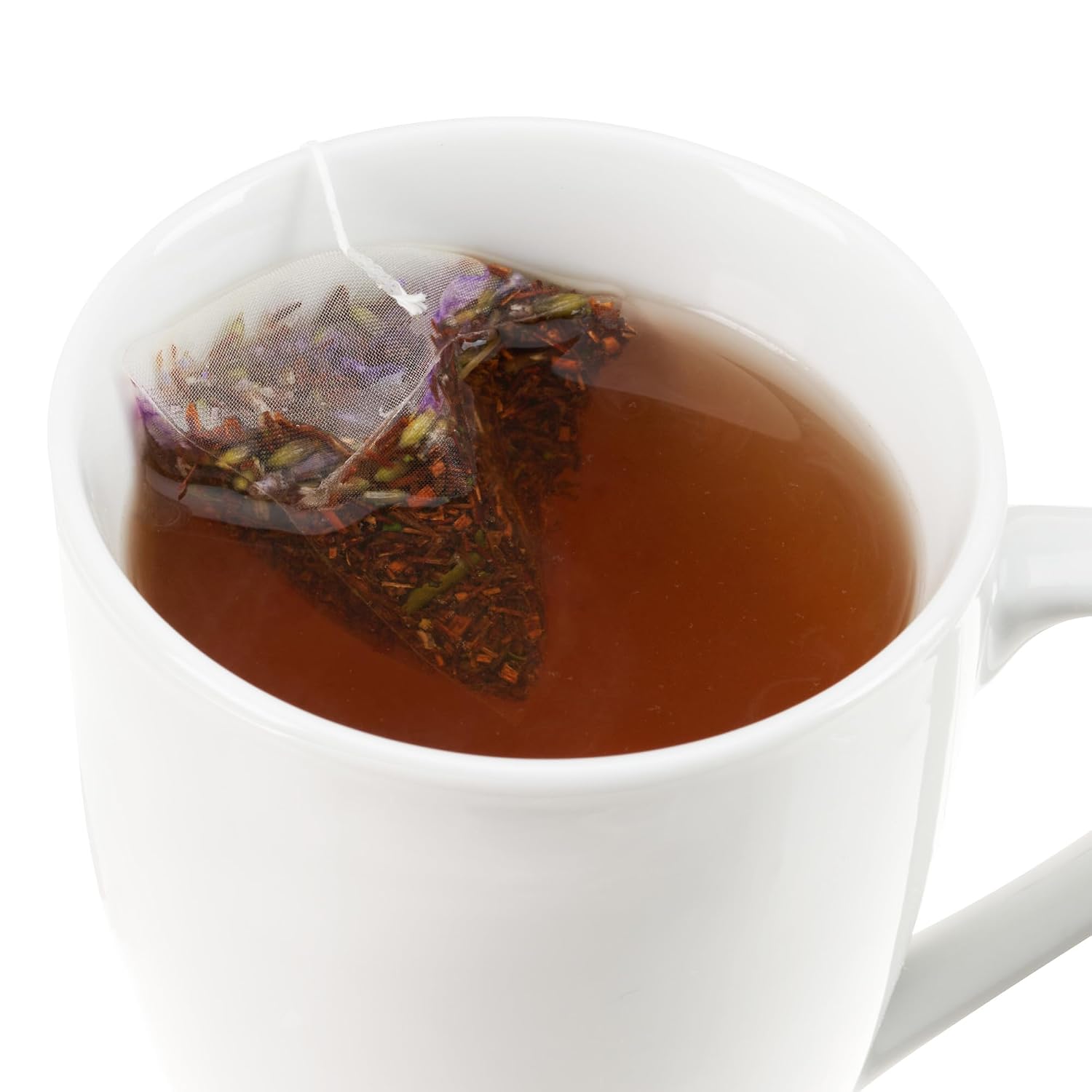 Pinky Up Honey Lavender Rooibos Tea, Full Leaf Herbal Tea with Flowers, Naturally Caffeine-Free, Compostable Pyramid Sachets, Floral and Sweet, 1.6 oz, 15 Sachets