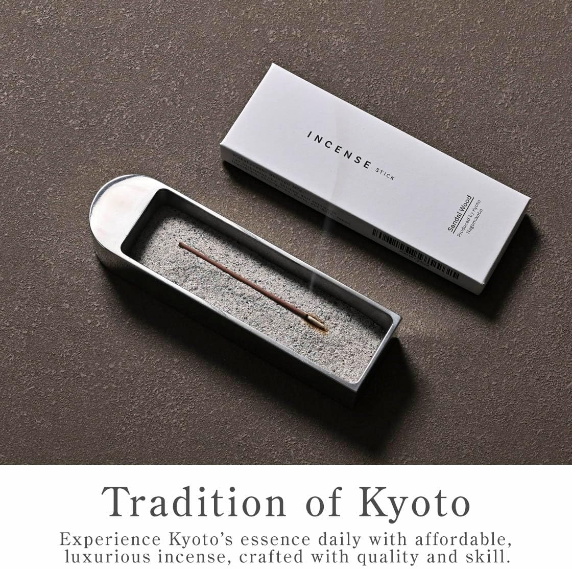 Kyoto Sandalwood Incense Sticks - Japanese Temple Aroma, Ideal for Relaxation & Meditation, Approx. 60 Sticks (0.044 Pounds) - Premium Quality Incense for Spiritual & Home Use Nagomikobo