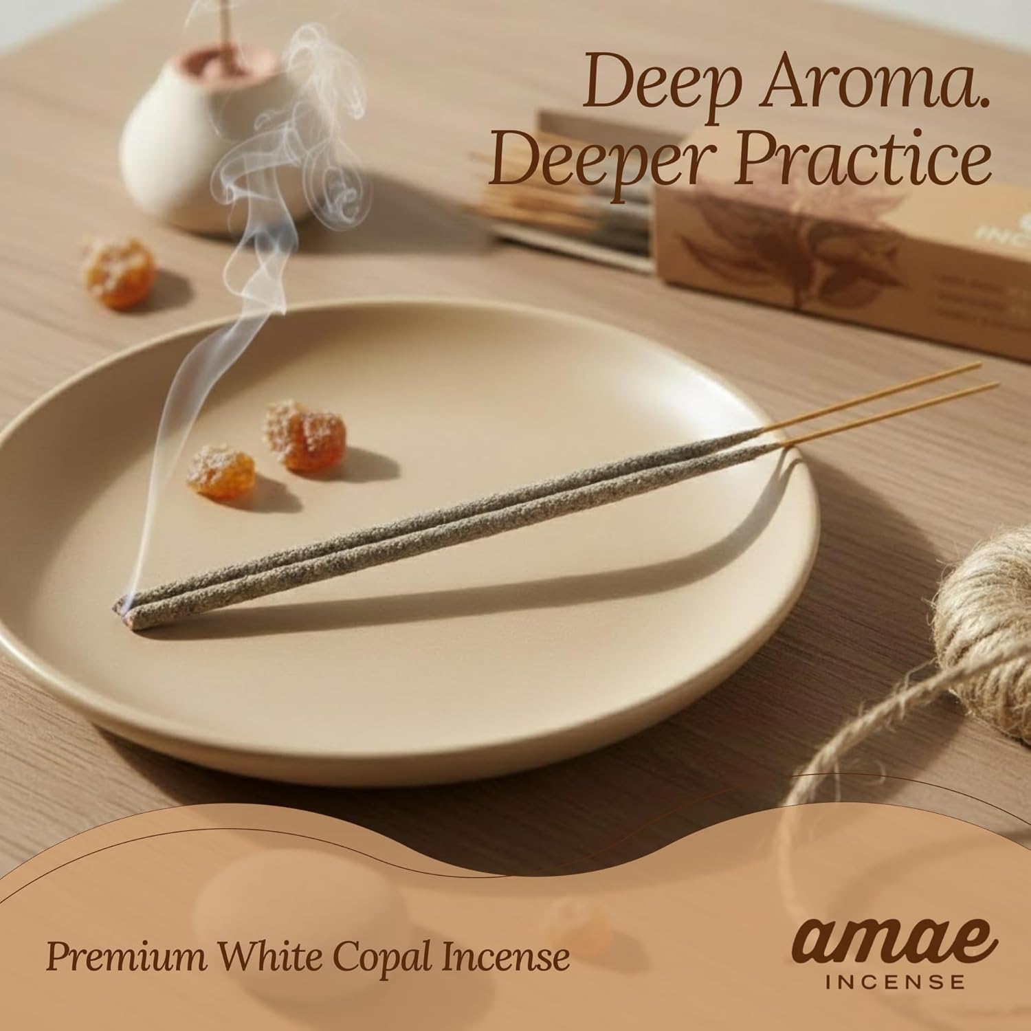 Premium White Copal Incense Sticks - 100% Pure Mayan Resin, Superior Burn Quality, Maximum Fragrance - Thick Coating, Handcrafted in Mexico for Meditation, Yoga, Spiritual Practice - 40 Sticks