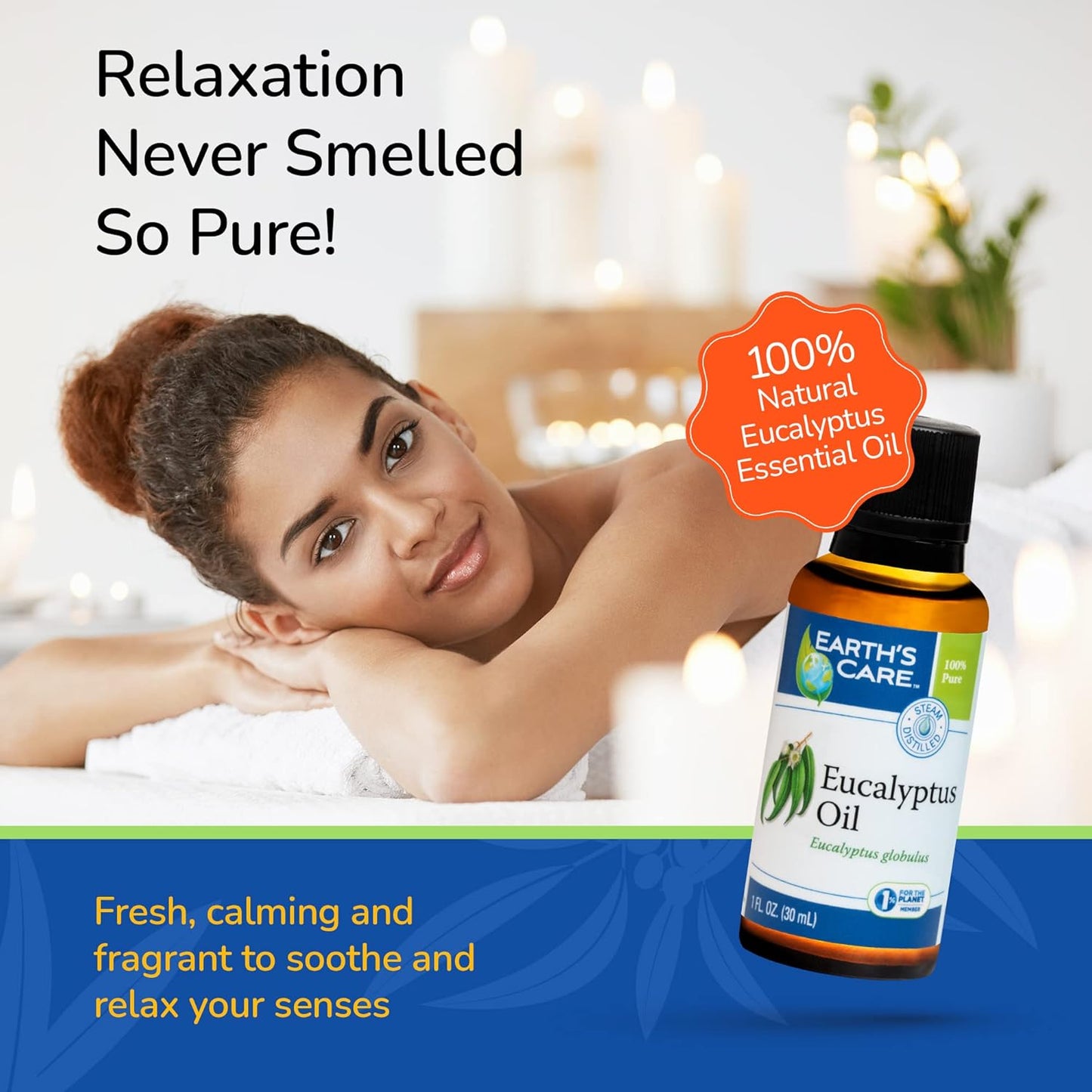 Earth's Care Eucalyptus Oil - 100% Natural Eucalyptus Essential Oil - for Aromatherapy - Steam Distilled - 1 Fl OZ (4 Bottles)