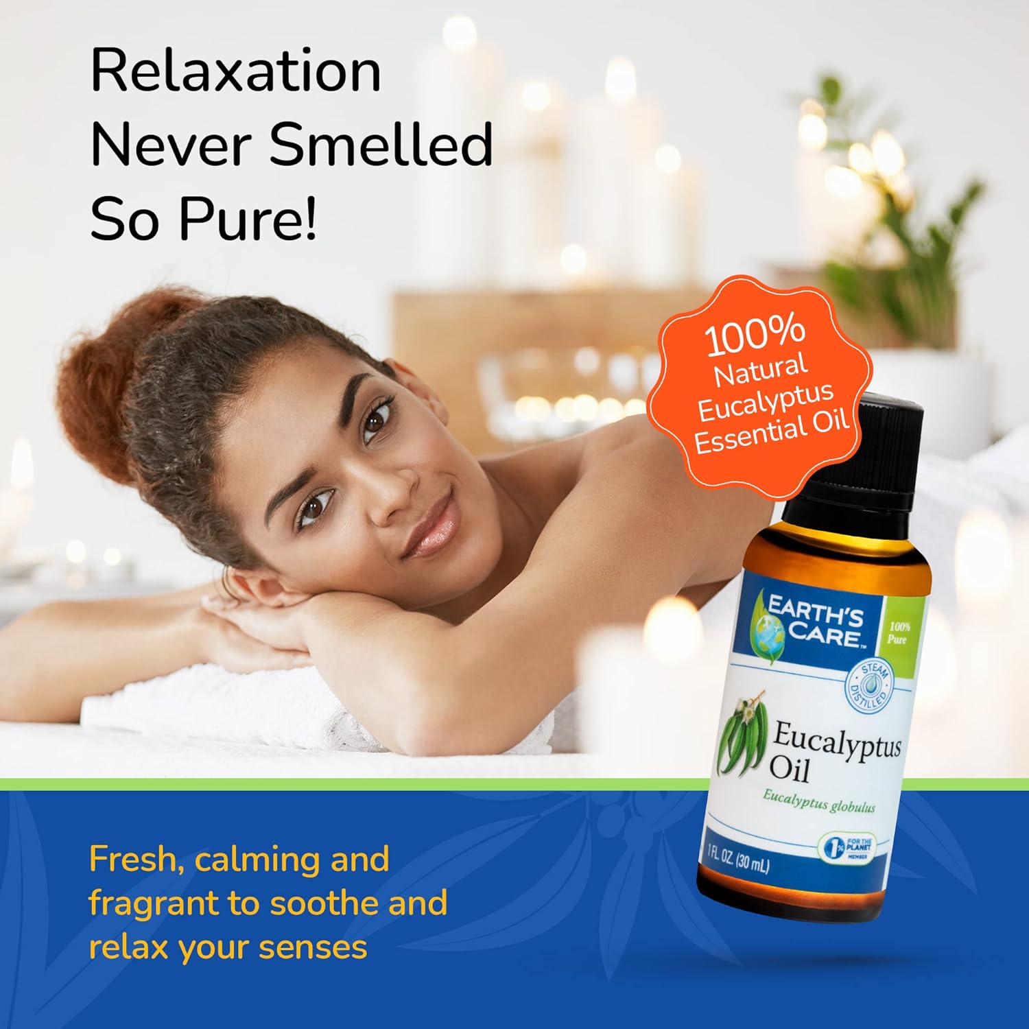 Earth's Care Eucalyptus Oil - 100% Natural Eucalyptus Essential Oil - for Aromatherapy - Steam Distilled - 1 Fl OZ (4 Bottles)