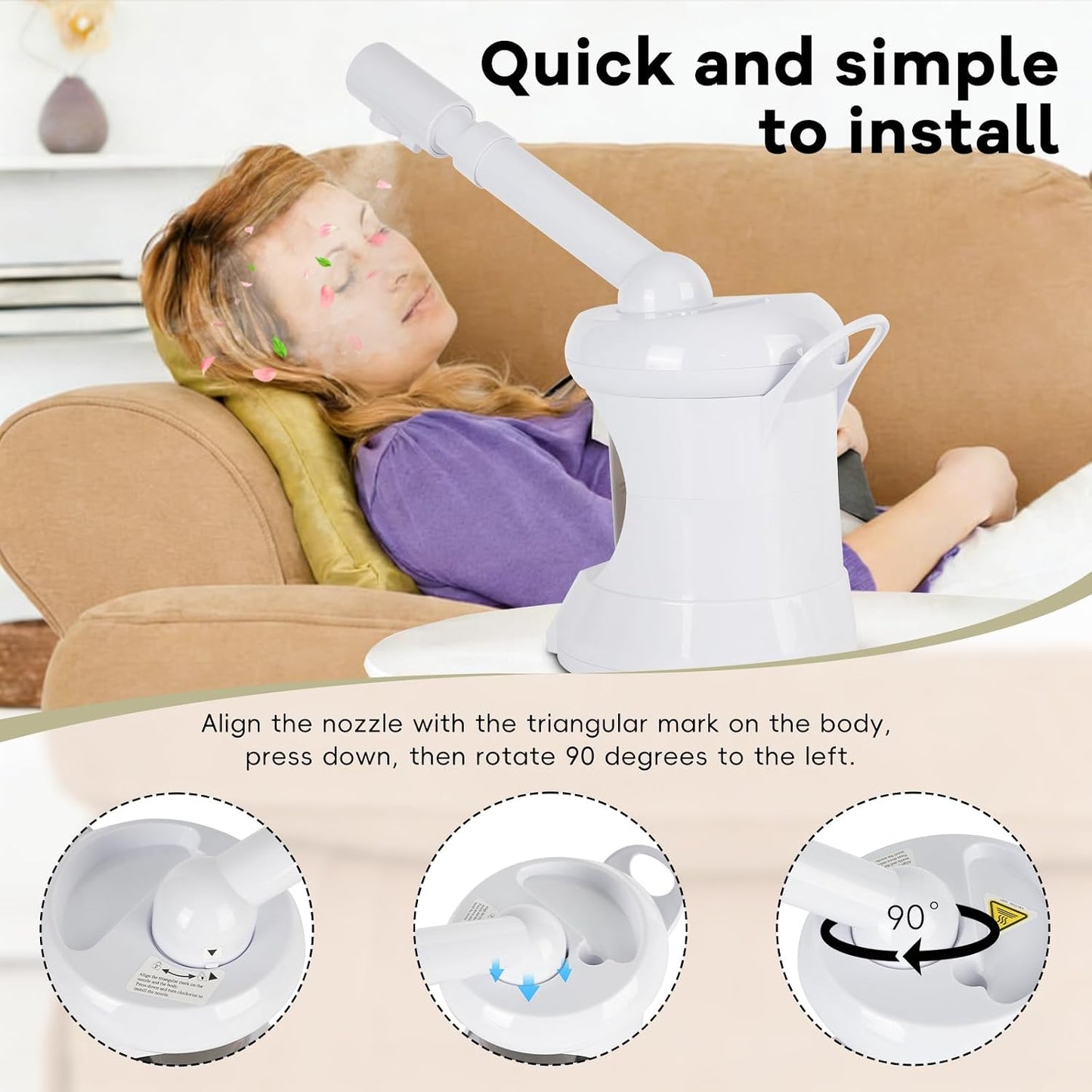 Table Facial Steamer, Face Steamer with Extendable Arm Nano Ionic Steamer for Home Salon Spa or Personal Care