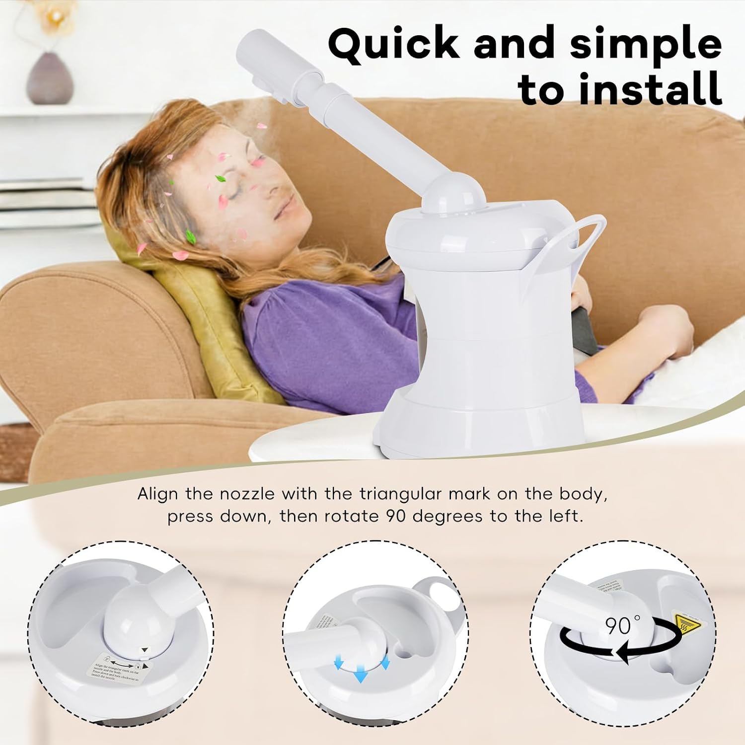 Table Facial Steamer, Face Steamer with Extendable Arm Nano Ionic Steamer for Home Salon Spa or Personal Care