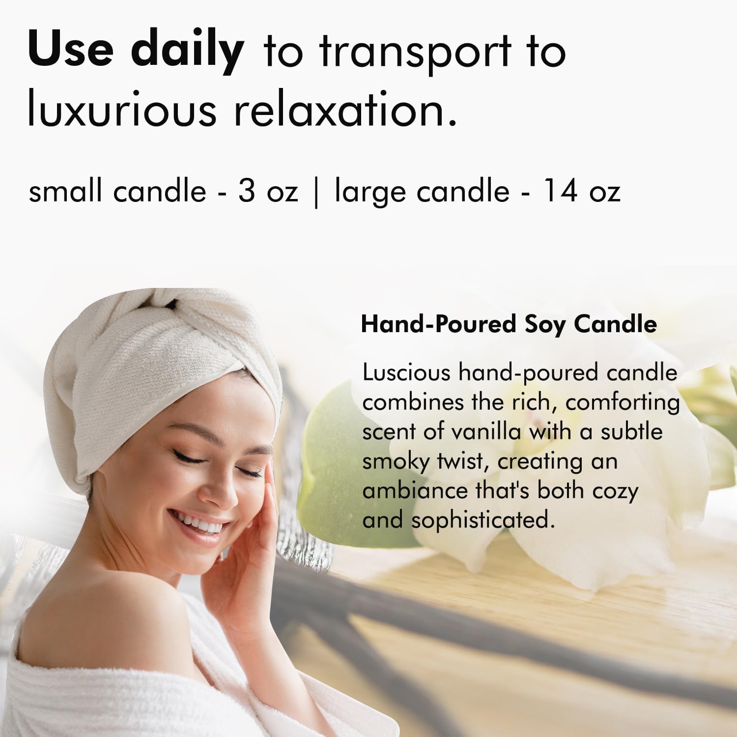 Nabila K – Smokey Vanilla - Soy-Based Candle – Anise, Nutmeg, Spicy Clove, Ginger, Sweet Vanilla, Amber - Hand-Poured - Cotton Wick - Aromatherapy Candle w/Essential Oils - Made in USA - 3 oz