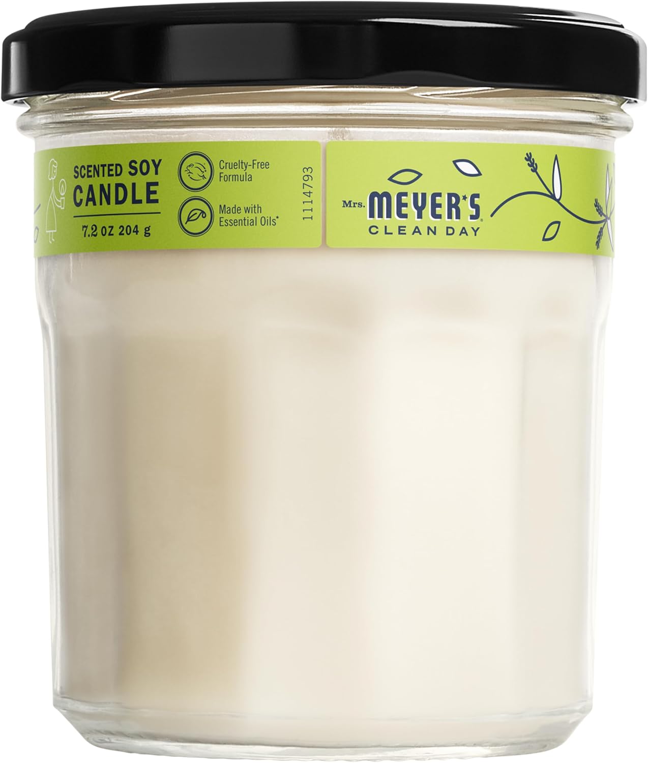 MRS. MEYER'S CLEAN DAY Scented Soy Aromatherapy Candle, 35 Hour Burn Time, Made with Soy Wax, Lemon Verbena, 7.2 oz
