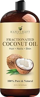 Handcraft Blends Fractionated Coconut Oil - 28 Fl Oz - 100% Pure and Natural - Premium Grade Carrier Oil for Skin and Hair - Hair and Body - Massage
