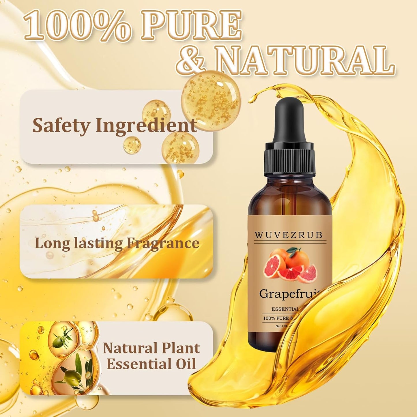 Grapefruit Essential Oil 30ML - 100% Pure and Natural Oils for Aromatherapy Diffuser - 1 Fl Oz/Grapefruit
