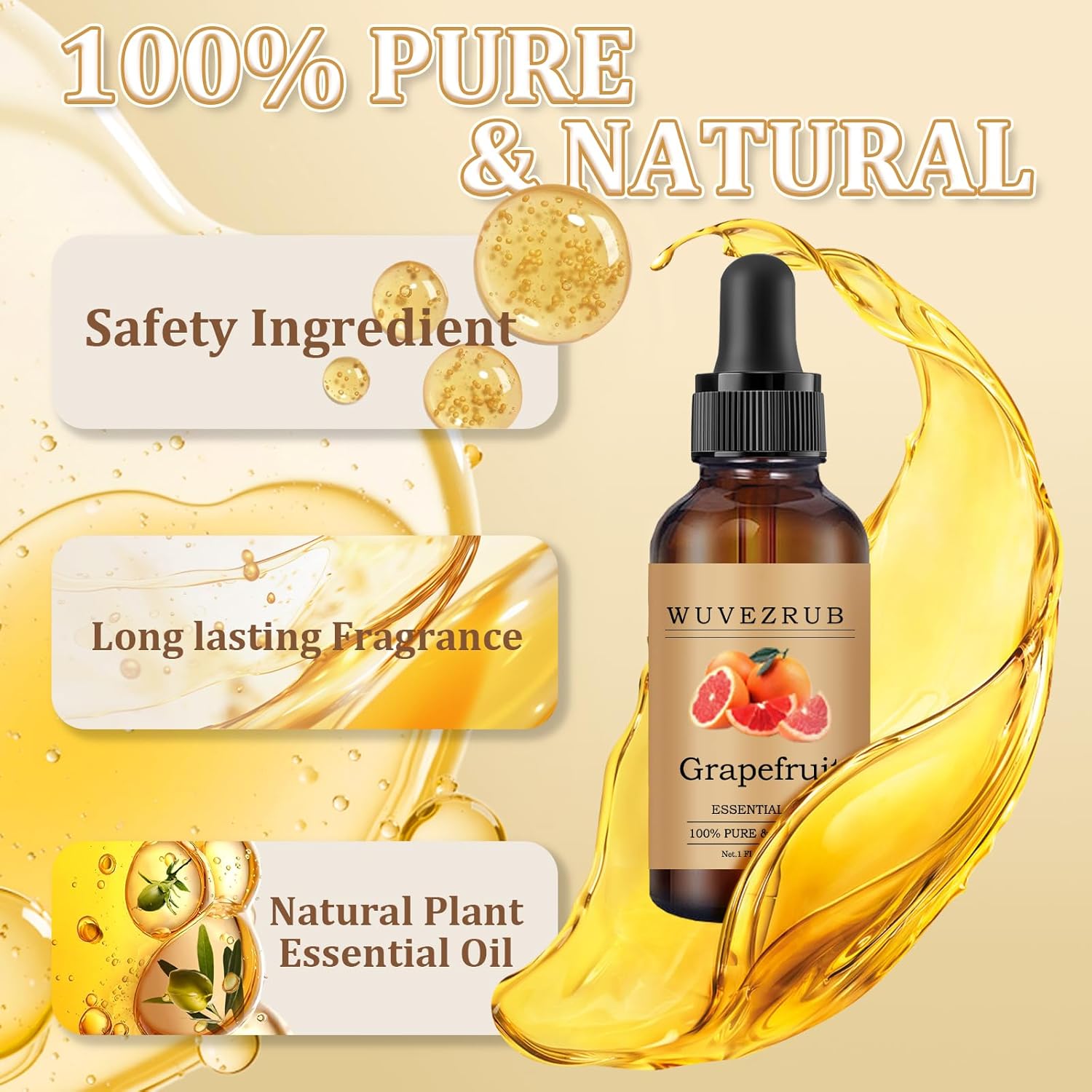 Grapefruit Essential Oil 30ML - 100% Pure and Natural Oils for Aromatherapy Diffuser - 1 Fl Oz/Grapefruit