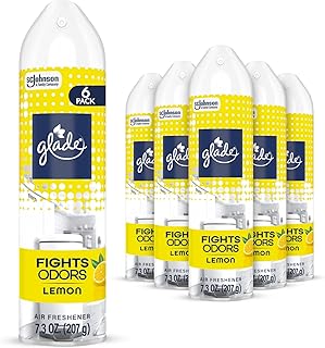 Glade Air Freshener Room Spray, Lemon, Odor Fighting to Deliver Long Lasting Freshness, 7.3 Oz, 6 Count