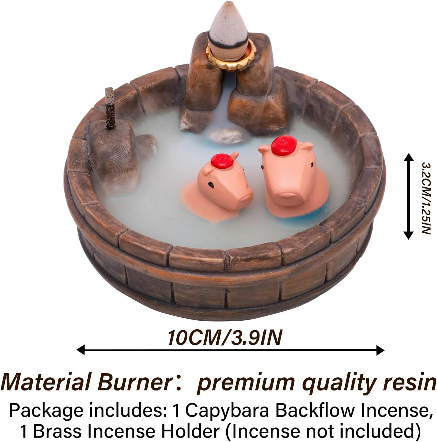 MOUGIGI Capybara Backflow Incense Holder - Cute Unique Design Backflow Burner with Waterfall Effect for Relaxation and Aromatherapy, Ideal for Living Room, Yoga Studio, and Creative Spaces