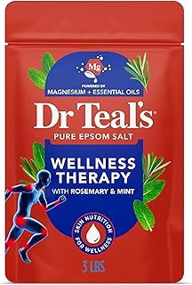 Dr Teal's Epsom Salt Magnesium Soak, Wellness Therapy with Rosemary & Mint, 3 lbs