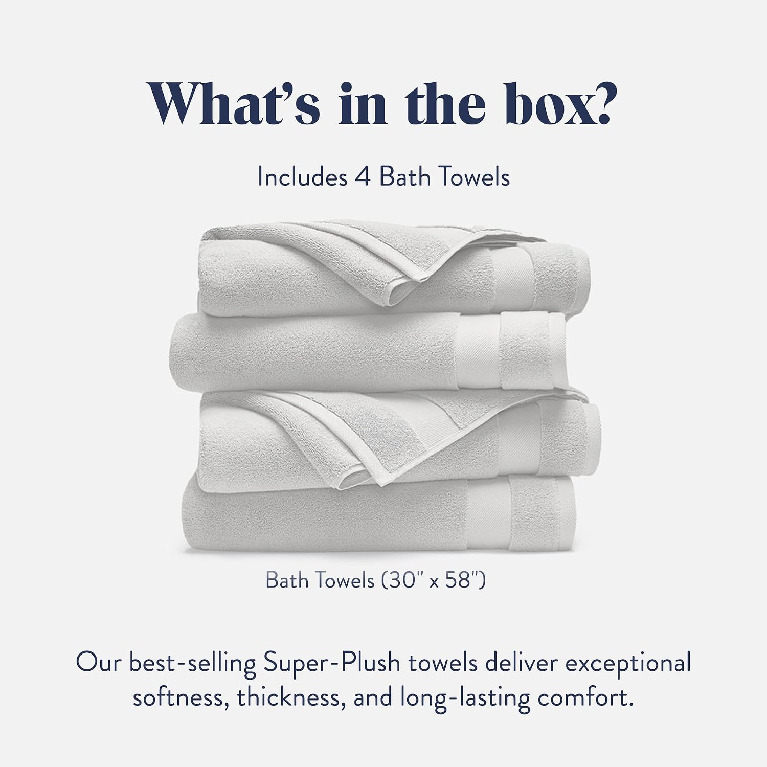 Brooklinen Super-Plush 100% Turkish Cotton Bath Towels - Set of 4-770 GSM, Highly Absorbent, Machine Washable, Perfect Bath Towel Set for Home & Bathroom (30" x 58", Pewter Grey)