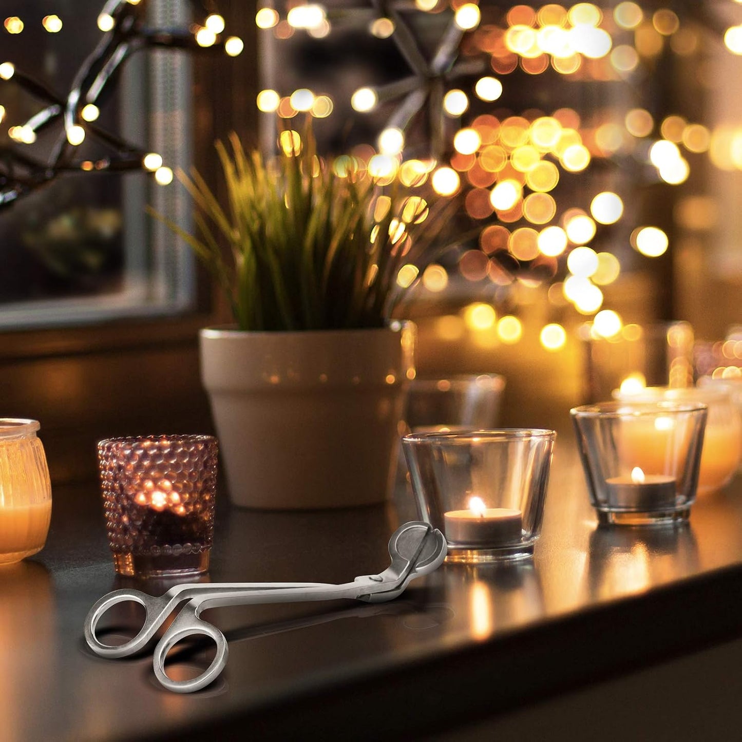 CHEFBEE Candle Wick Trimmer, Polished Stainless Steel Wick Clipper Cutter, Scissors, Reaches Deep Into Candles to Cut Spent Cord, Allow Cleaner Burn and Prevent Soot Buildup