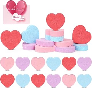 Valentine's Day Bath Bombs,12PCS Colorful Love Shape Bath Bomb Sets,Valentine's Day Gifts Bath Bombs for Women Girl Mom