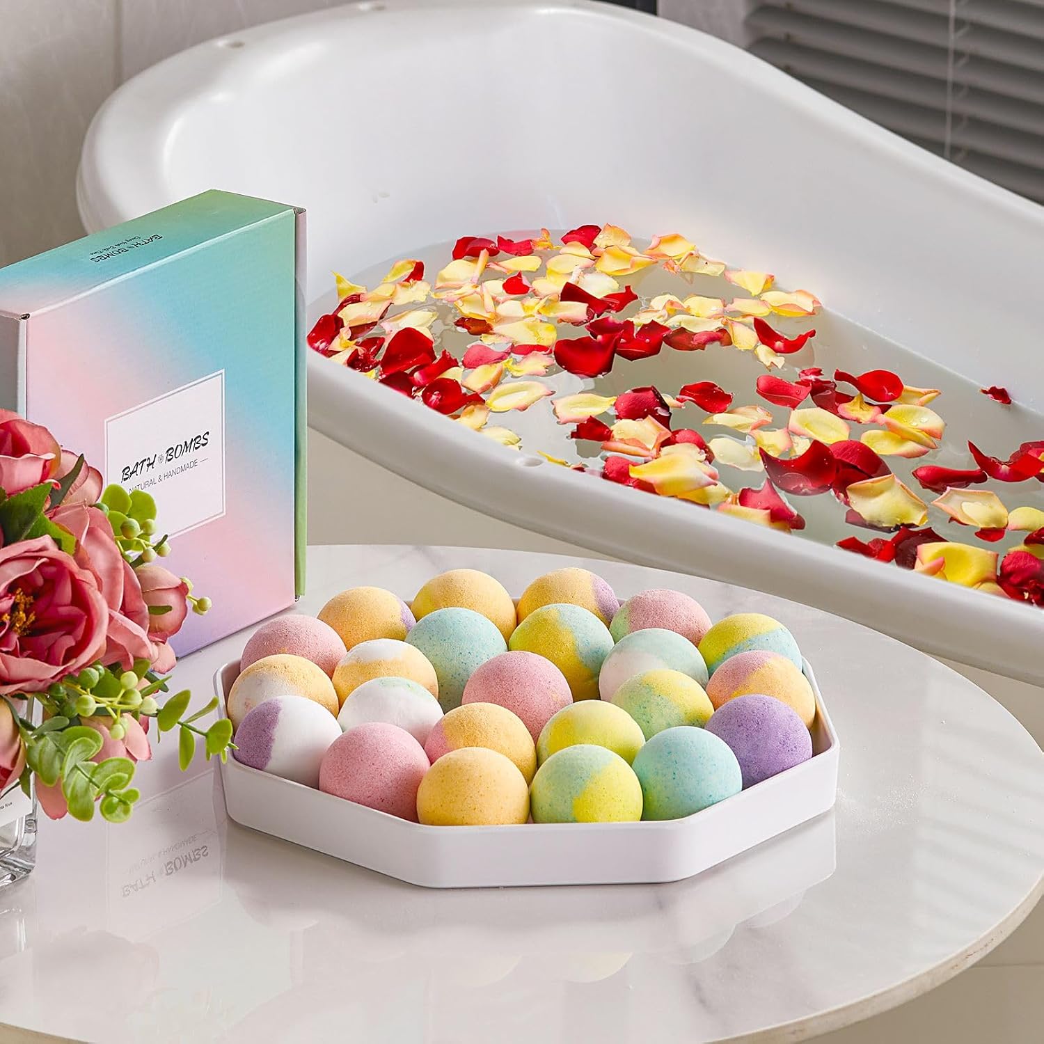 Organic Bath Bombs Women,Nature Bath Bombs for Women,Relaxing Bath Bomb Luxury